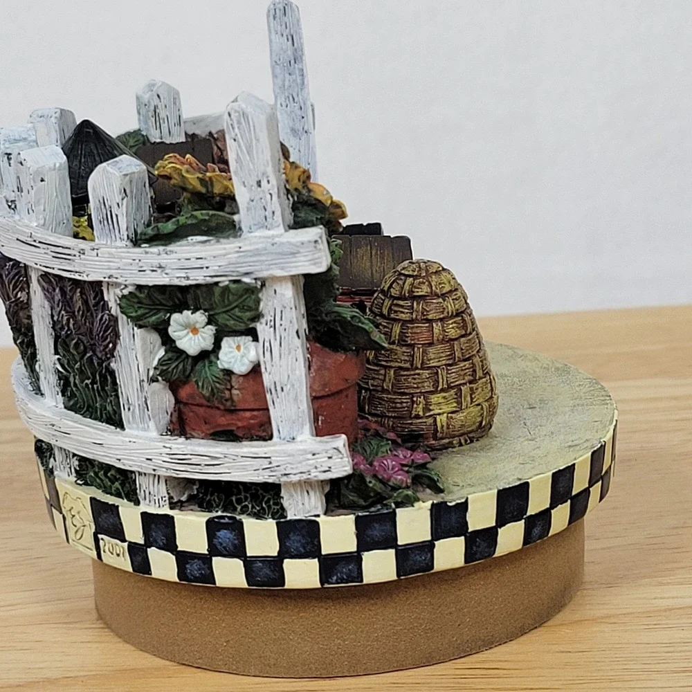 Vtg Lang‎ Candle Topper Birdhouse Sampler Ellen Stouffer Garden 2001 Cottagecore